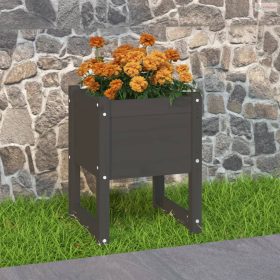 Szürke tömör fenyő növénytartó 40 x 40 x 52,5 cm