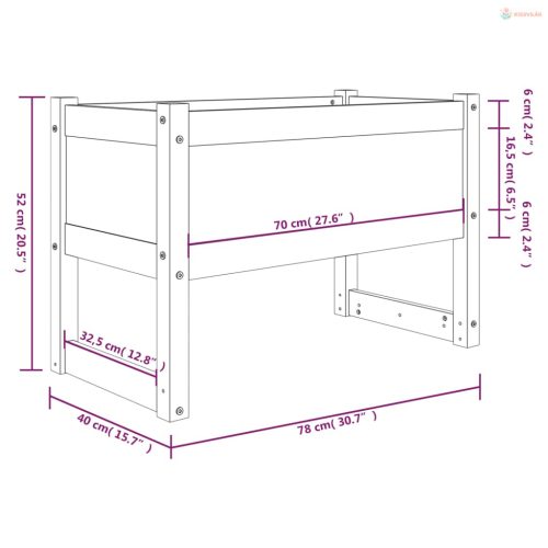 Tömör fenyő növénytartó 78x40x52 cm