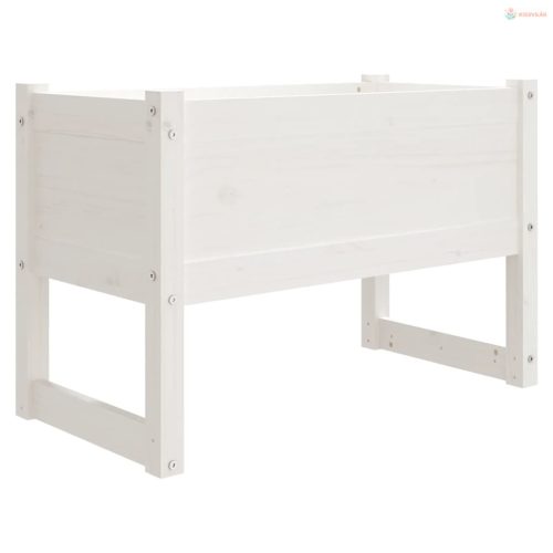 Fehér tömör fenyőfa növénytartó 78 x 40 x 52 cm