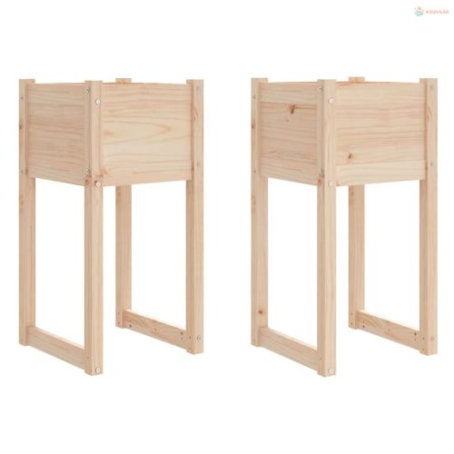 2 db tömör fenyőfa növénytartó 40x40x81 cm