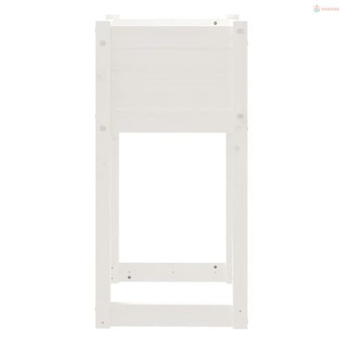 Fehér tömör fenyőfa növénytartó 40x40x81 cm