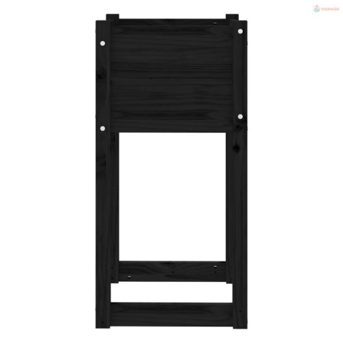 Fekete tömör fenyőfa növénytartó 40 x 40 x 81 cm