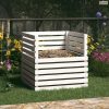 Fehér tömör fenyőfa komposztáló 80 x 80 x 78 cm