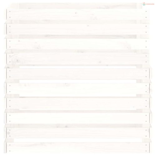 Fehér tömör fenyőfa komposztáló 80 x 80 x 78 cm