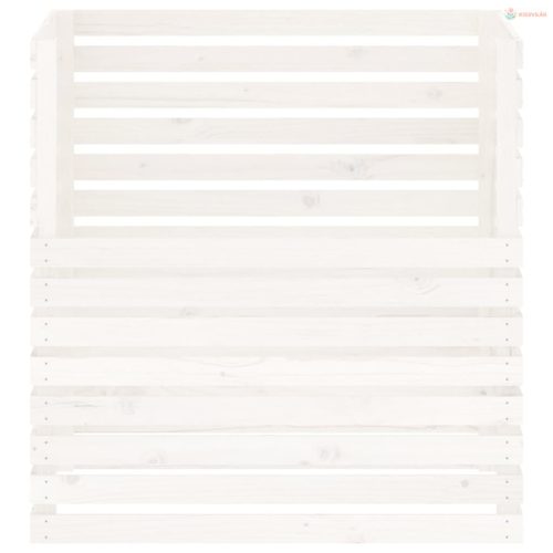 Fehér tömör fenyőfa komposztáló 100x100x102 cm