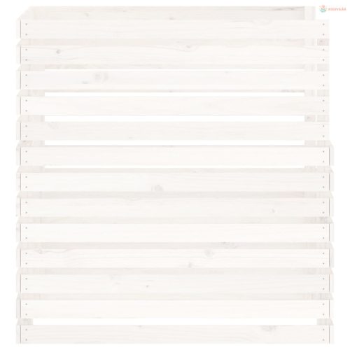 Fehér tömör fenyőfa komposztáló 100x100x102 cm