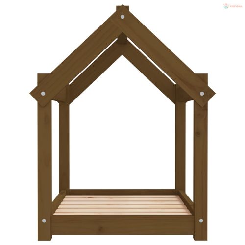 Mézbarna tömör fenyőfa kutyaágy 71x55x70 cm