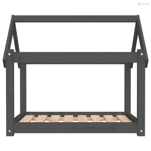 Szürke tömör fenyőfa kutyaágy 81 x 60 x 70 cm