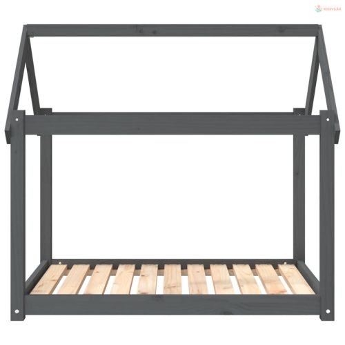 Szürke tömör fenyőfa kutyaágy 101x70x90 cm