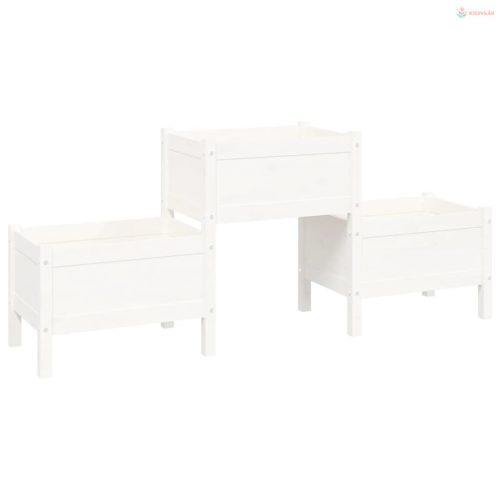 Fehér tömör fenyő növénytartó 178,5 x 44 x 75 cm