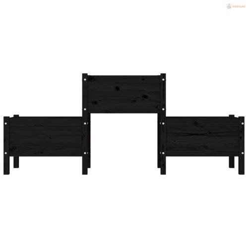 Fekete tömör fenyő növénytartó 178,5 x 44 x 75 cm