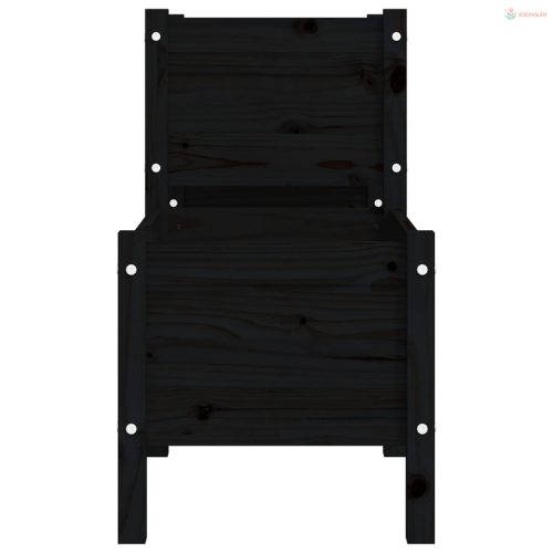 Fekete tömör fenyő növénytartó 178,5 x 44 x 75 cm