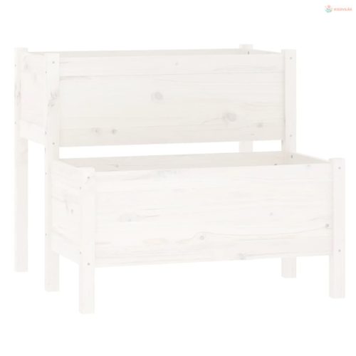 Fehér tömör fenyő növénytartó 84,5x84x75 cm