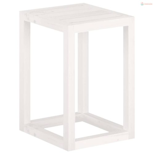 3 részes fehér tömör fenyőfa növénytartó éllvány szett