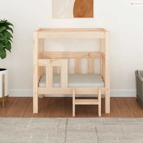 Tömör fenyőfa kutyaágy 65,5x50,5x70 cm