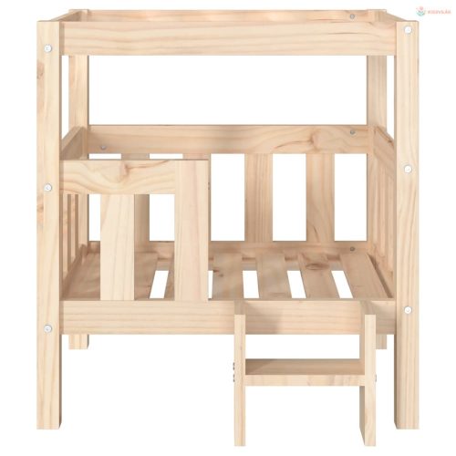 Tömör fenyőfa kutyaágy 65,5x50,5x70 cm