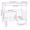 Szürke tömör fenyőfa kutyaágy 105,5x83,5x100 cm