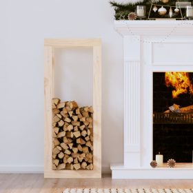 Tömör fenyőfa tűzifatartó állvány 41x25x100 cm