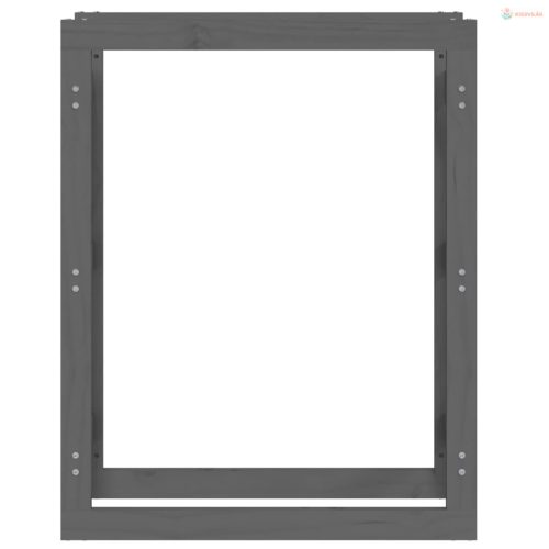 Szürke tömör fenyőfa tűzifatartó állvány 80 x 25 x 100 cm