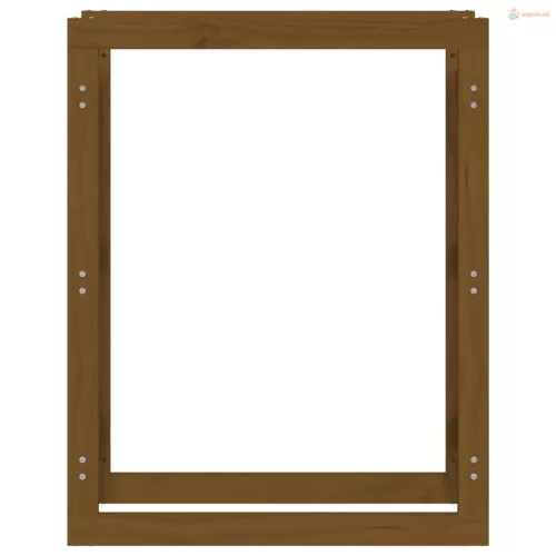 Mézbarna tömör fenyőfa tűzifatartó állvány 80x25x100 cm