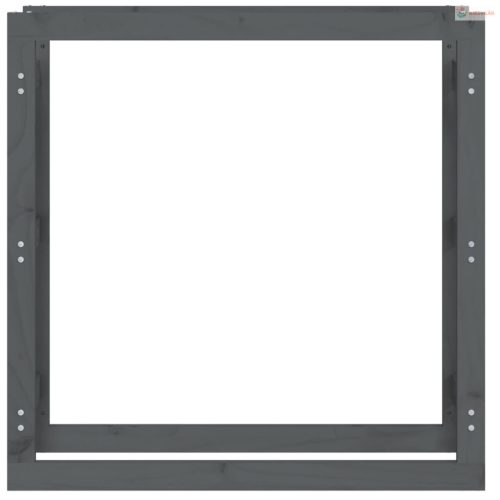 Szürke tömör fenyőfa tűzifatartó állvány 100x25x100 cm