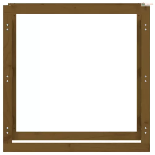 Mézbarna tömör fenyőfa tűzifatartó állvány 100x25x100 cm