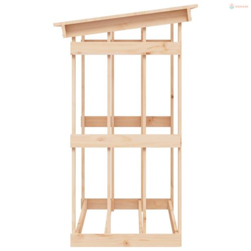 Tömör fenyőfa tűzifatartó állvány 108 x 64,5 x 109 cm