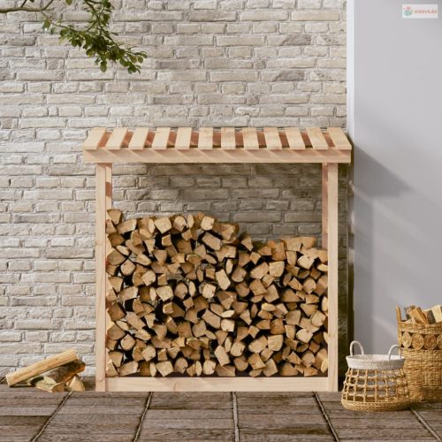 Tömör fenyőfa tűzifatartó állvány 108x64,5x110 cm