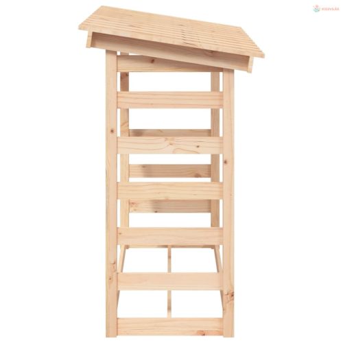 Tömör fenyőfa tűzifatartó állvány 108x64,5x110 cm