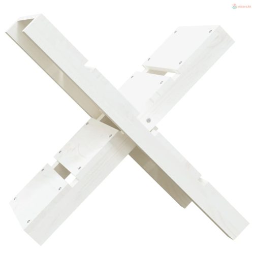 Fehér tömör fenyőfa rönktároló 47 x 39,5 x 48 cm