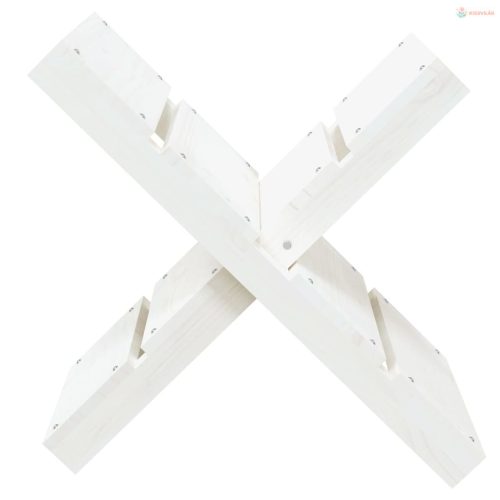 Fehér tömör fenyőfa rönktároló 47 x 39,5 x 48 cm