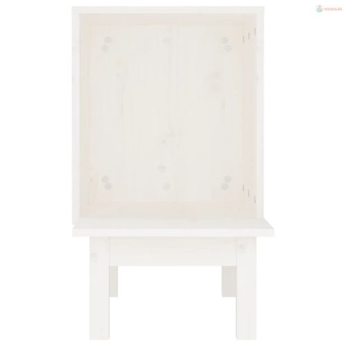 Tömör fenyőfa macskaház fehér 60 x 36 x 60 cm