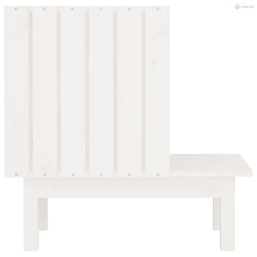 Tömör fenyőfa macskaház fehér 60 x 36 x 60 cm