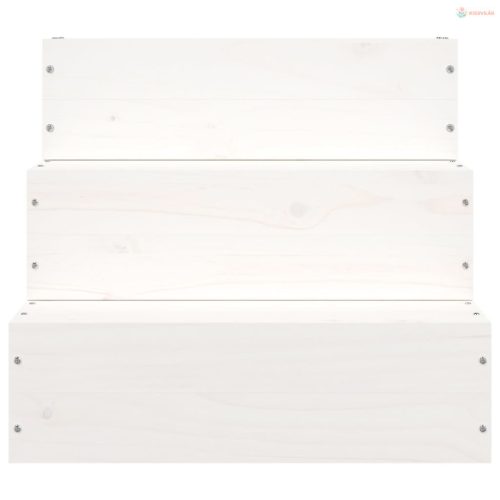 Tömör fenyőfa kisállat lépcső fehér 40 x 37,5 x 35 cm