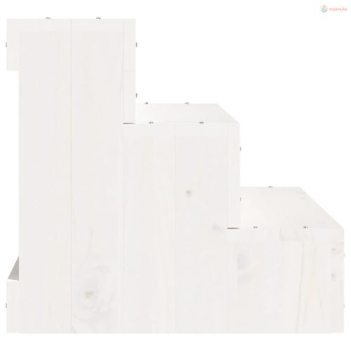 Tömör fenyőfa kisállat lépcső fehér 40 x 37,5 x 35 cm