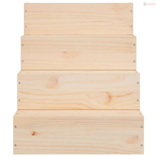 Tömör fenyőfa kisállatlépcső 40 x 49 x 47 cm