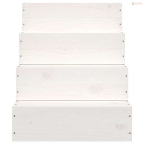 Fehér tömör fenyőfa kisállat lépcső 40 x 49 x 47 cm