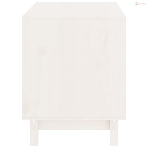 Fehér tömör fenyőfa kutyaház 60 x 45 x 57 cm