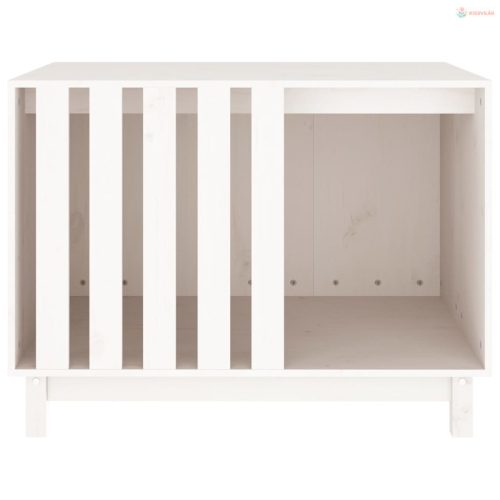 Fehér tömör fenyőfa kutyaház 90 x 60 x 67 cm