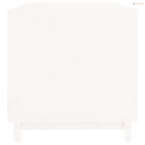 Fehér tömör fenyőfa kutyaház 100 x 70 x 72 cm