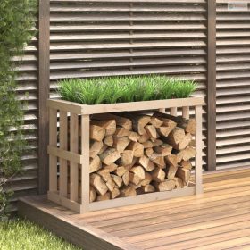 Tömör fenyőfa kültéri rönktároló 108x52x74 cm