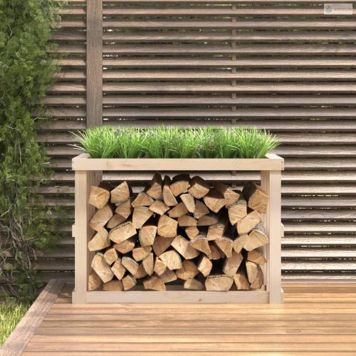 Tömör fenyőfa kültéri rönktároló 108x52x74 cm