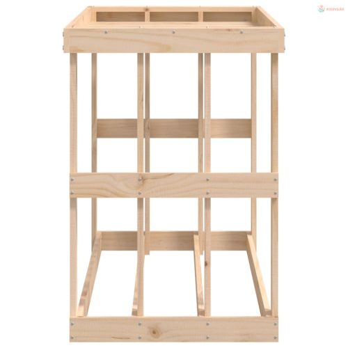 Tömör fenyőfa kültéri rönktároló 108x52x74 cm