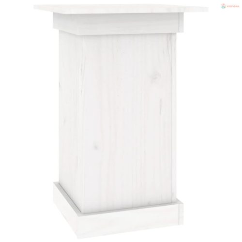 Fehér tömör fenyőfa virágtartó állvány 40 x 40 x 60 cm