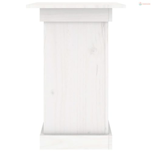 Fehér tömör fenyőfa virágtartó állvány 40 x 40 x 60 cm