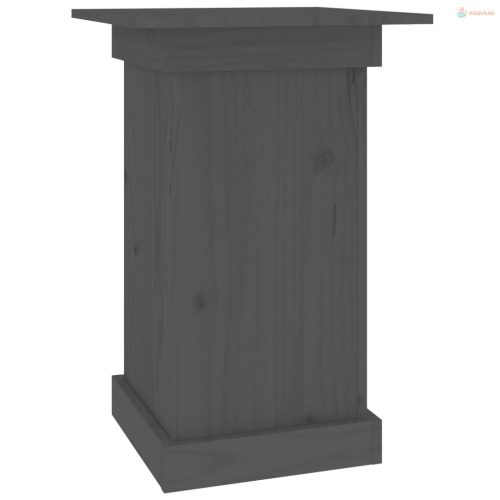 Szürke tömör fenyőfa virágtartó állvány 40 x 40 x 60 cm