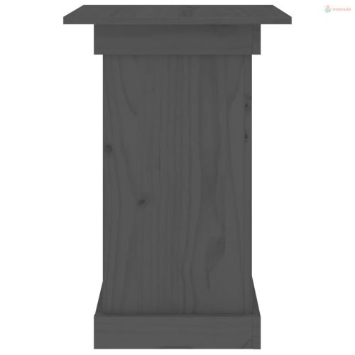 Szürke tömör fenyőfa virágtartó állvány 40 x 40 x 60 cm