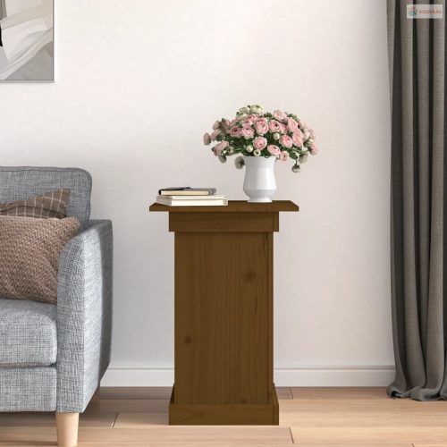 Mézbarna tömör fenyőfa virágtartó állvány 40 x 40 x 60 cm