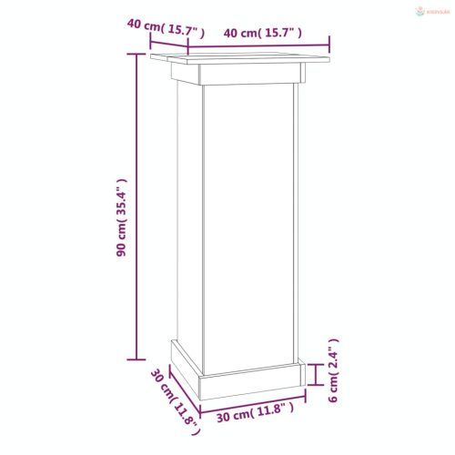 Tömör fenyőfa virágtartó állvány 40 x 40 x 60 cm
