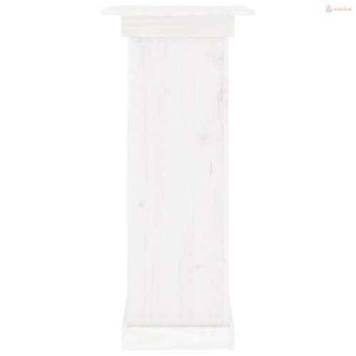 Fehér tömör fenyőfa virágtartó állvány 40 x 40 x 90 cm